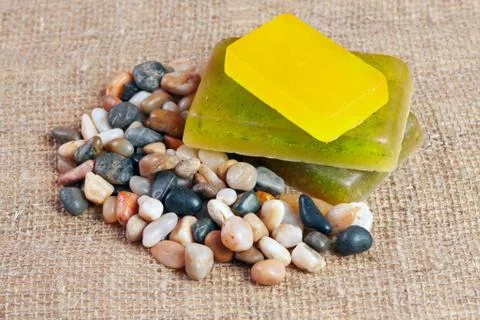 Handmade soap with herb Stock Photos