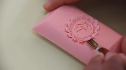 Handmade Soap sheep. Stock Footage 54448823