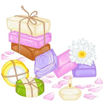Handmade soap spa Stock Illustration