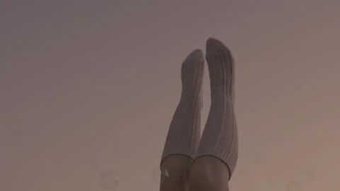 Handmade socks. Sunset. Bubble. Stock Footage 267338919