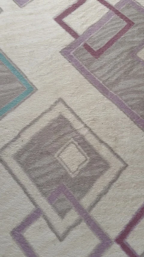 Handmade square rug with a magnificent pattern Stock Footage 347851228