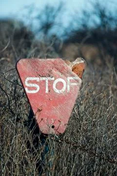 Handmade stop sign Stock Photos