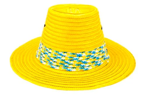 Handmade Straw Hat Isolated on white background.with clipping path. Stock-Fotos