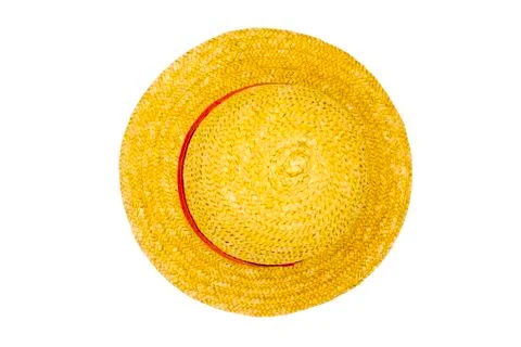 Handmade Straw Hat Isolated on white background.with clipping path. Stock Photos