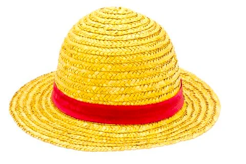 Handmade Straw Hat Isolated on white background.with clipping path. Stock Photos
