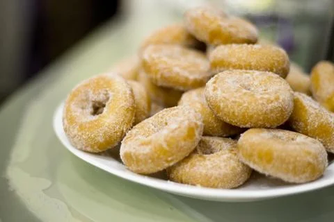 Handmade sugar donuts Foto stock