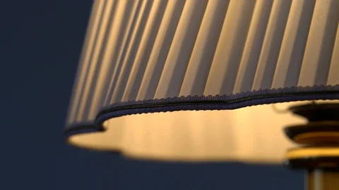 Handmade table decoration lamp turn on, close up, stockvideo Stock Footage 86769134