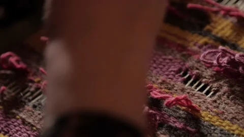Handmade tapestry in slow motion Stock-Footage 167408715