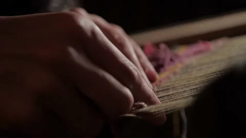 Handmade tapestry in slow motion Stock-Footage 167408830