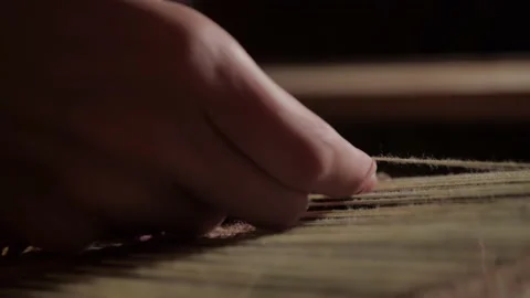 Handmade tapestry in slow motion Stock-Footage 167408882