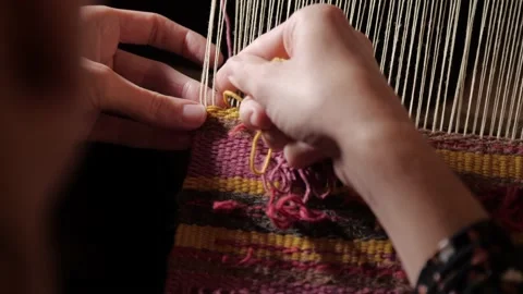 Handmade tapestry in slow motion Stock-Footage 167409046