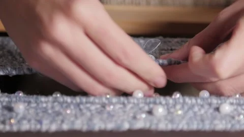 Handmade tapestry in slow motion Stock-Footage 167931758