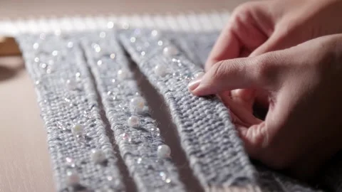 Handmade tapestry in slow motion Stock-Footage 167931782