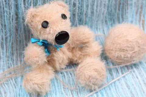 Handmade teddy bear Stock Photos