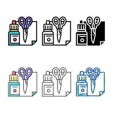 Handmade tools kindergarten color modern icon vector Stock Illustration