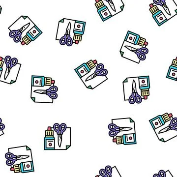 Handmade tools kindergarten vector seamless pattern Stock Illustration