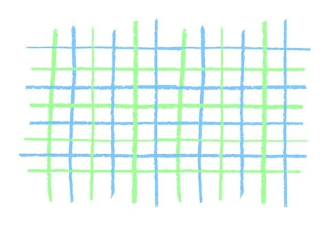 Handmade vector linear chequered pattern with wax scribble effect. Pastel paint Illustrazione stock