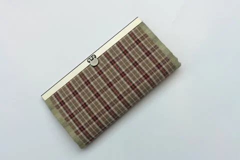 Handmade wallet on white background Stock Photos