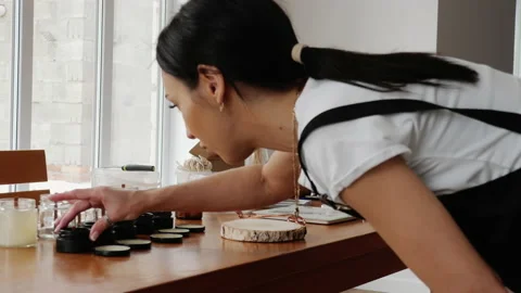 Handmade wax candle Stock Footage 239018994