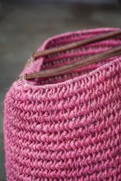 Handmade wicker bag Stock Photos