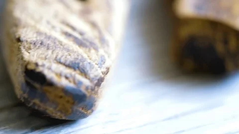Handmade wooden spoons Stock Footage