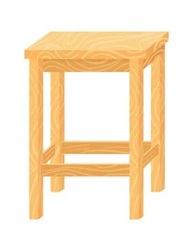 Handmade wooden stool, concept processed timber seat, design comfortable chair Stock Illustration