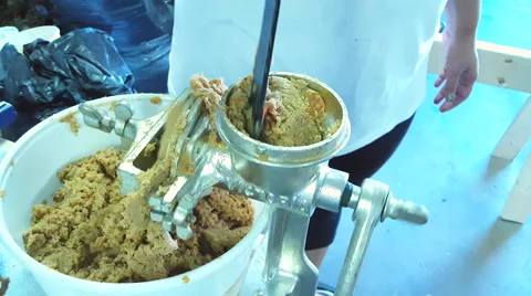 Handmill Corn Grinder.4K Stock Footage 54972237