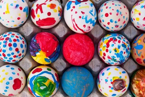 Handpainted easter eggs Stock Photos