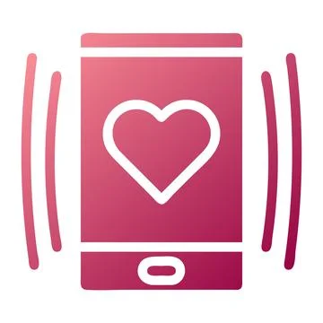 Handphone icon solid gradient red colour mother day symbol illustration. 库存插图