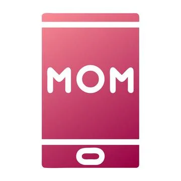 Handphone icon solid gradient red colour mother day symbol illustration. 库存插图