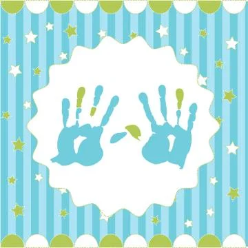 Handprint of boy Stock Illustration