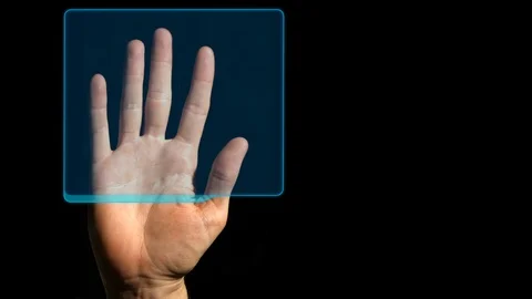 Handprint Computer Security Scan Access Granted Video stock 106039074