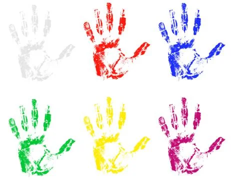 Handprint of different colors vector illustration Stock Illustration