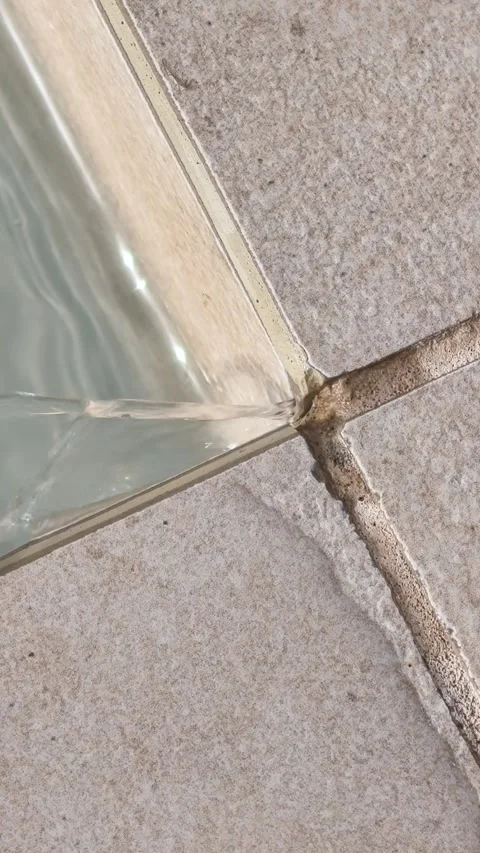 Handprint disappearing from hot pavement next to swimming pool Stock-Footage 340418481