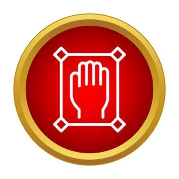 Handprint in frame on red circle representing fame and recognition Stock Illustration
