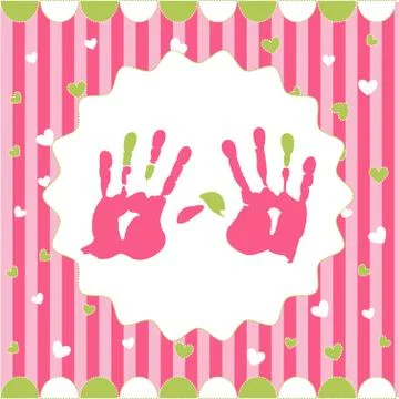 Handprint of girl Stock Illustration
