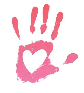 Handprint heart. Vector illustration Stock Illustration