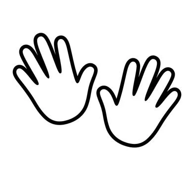 Handprint outline icon Stock Illustration