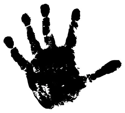 Handprint of palm of child, isolated. Vector illustration. Stock Illustration