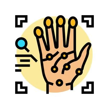 Handprint recognition color icon vector illustration Stock Illustration
