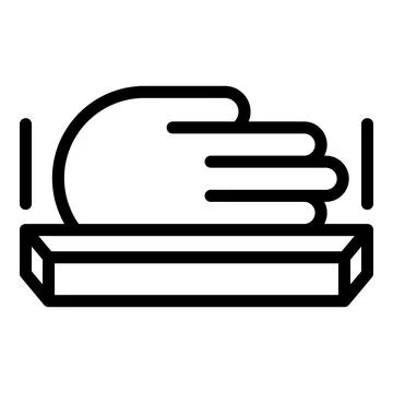 Handprint recognition icon outline vector. Palm scanner Stock Illustration