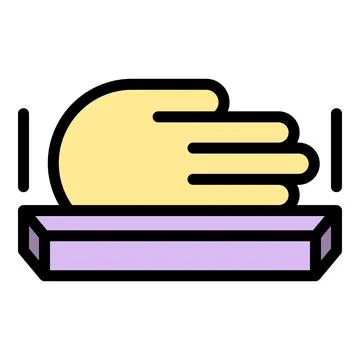 Handprint recognition icon vector flat Stock Illustration