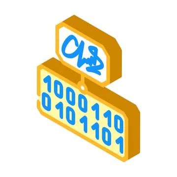 Handprint recognition isometric icon vector illustration イラスト素材