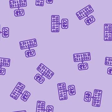 Handprint recognition line vector seamless pattern Illustrazione stock