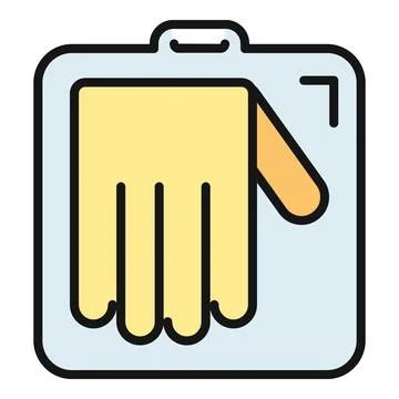Handprint scanner recognizing palm for biometric security access Stock Illustration