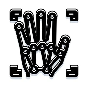 Handprint security scan biometrics identification technology concept Stock Illustration