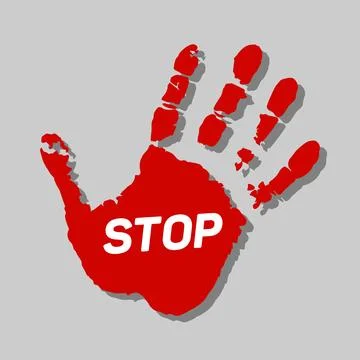 Handprint with stop text Stock Illustration