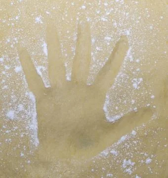 Handprint in the test Stock Photos