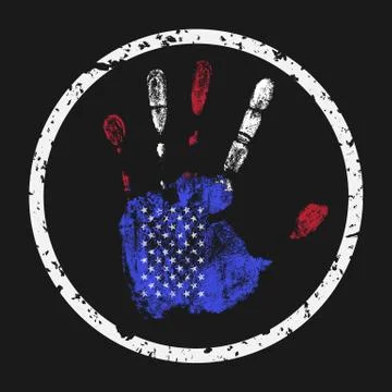 Handprint usa flag Stock Illustration