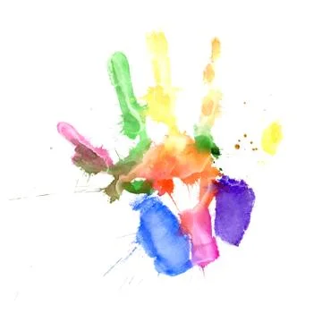 Handprint in vibrant colors Stock Illustration